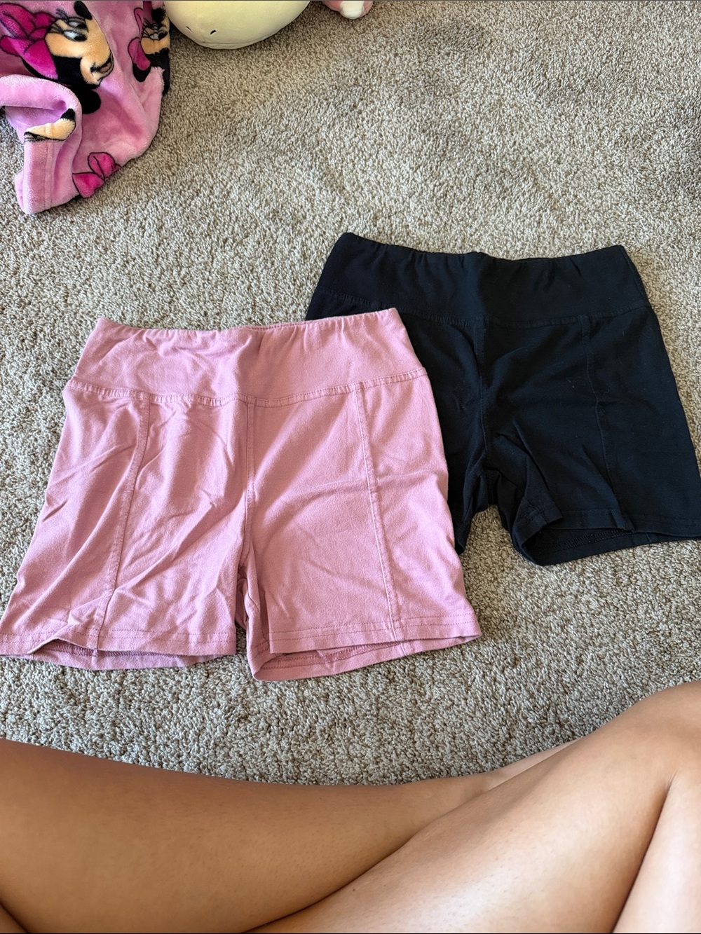 Pink Rose Women's Bike Shorts — Pink and Black Pack